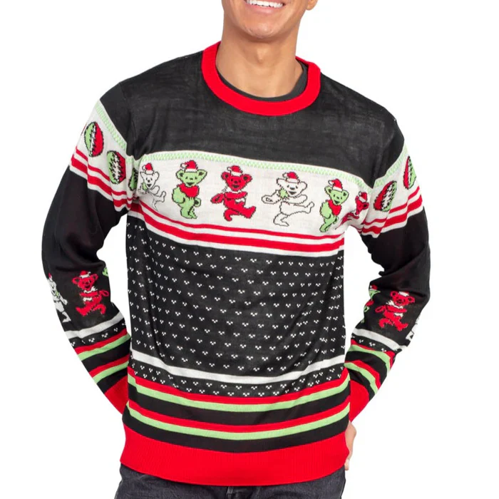 Grateful Dead Dancing Bears Adult Unisex Ugly Christmas Sweater