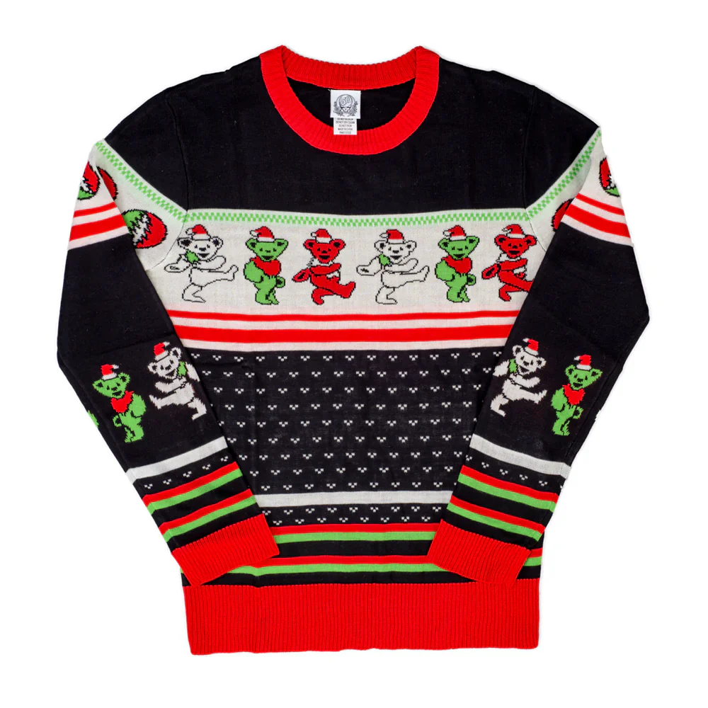 Grateful Dead Dancing Bears Adult Unisex Ugly Christmas Sweater - Image 4