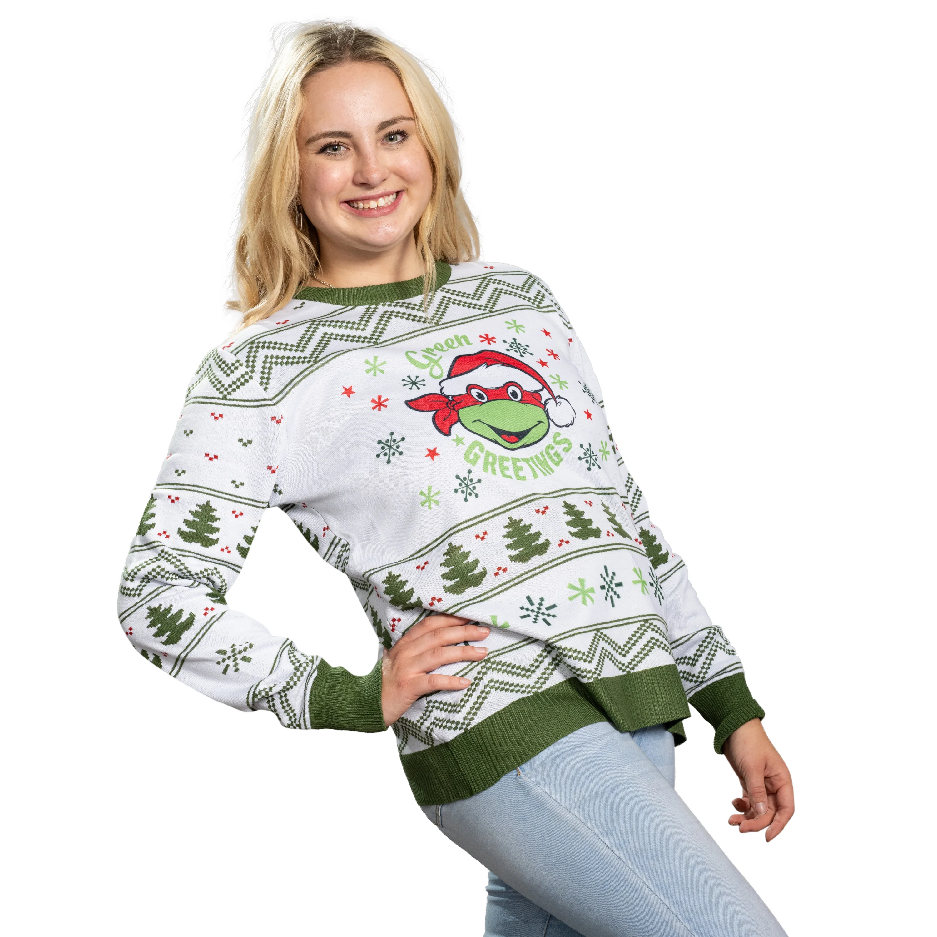 Green Greetings TMNT Christmas Sweater - Image 5