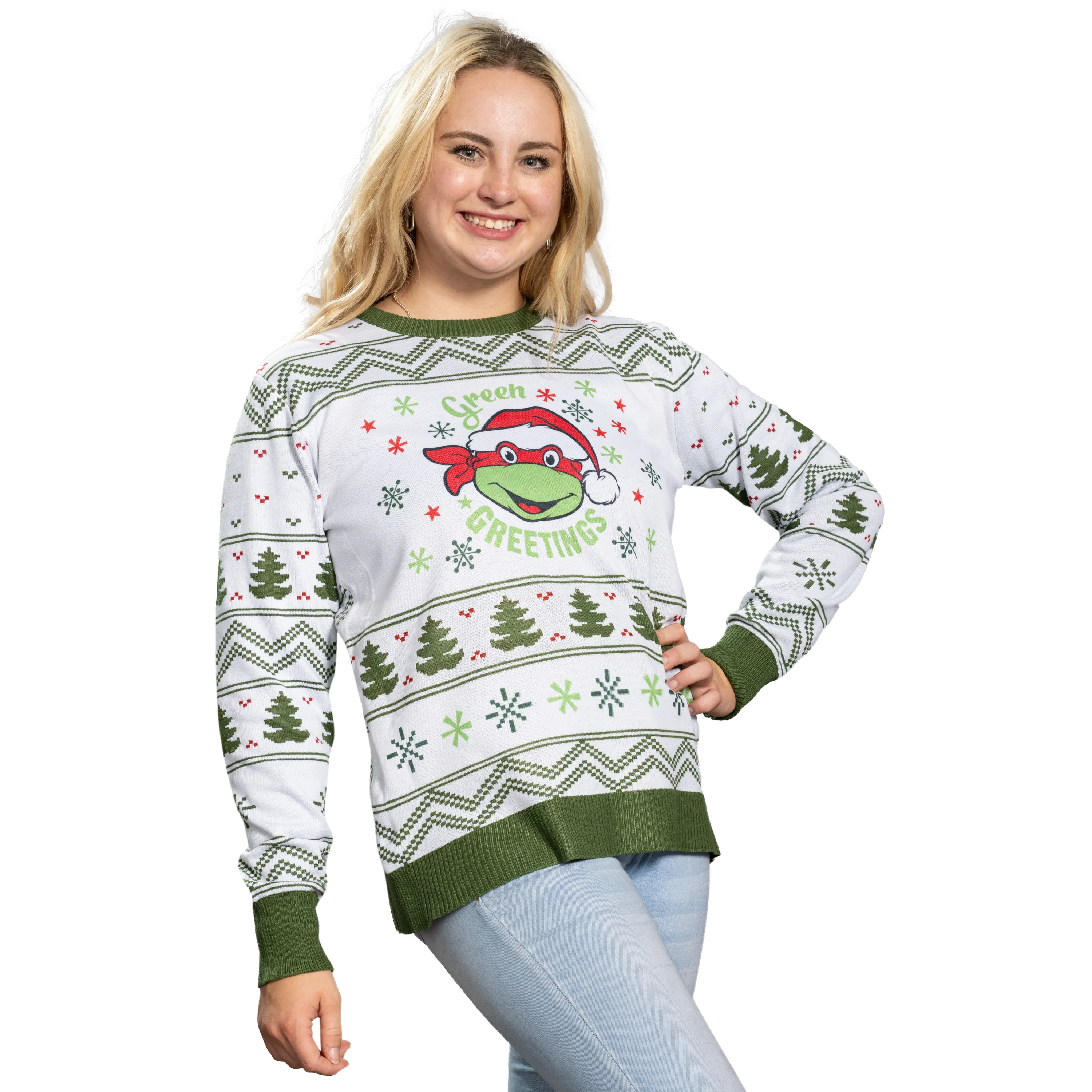 Green Greetings TMNT Christmas Sweater - Image 6