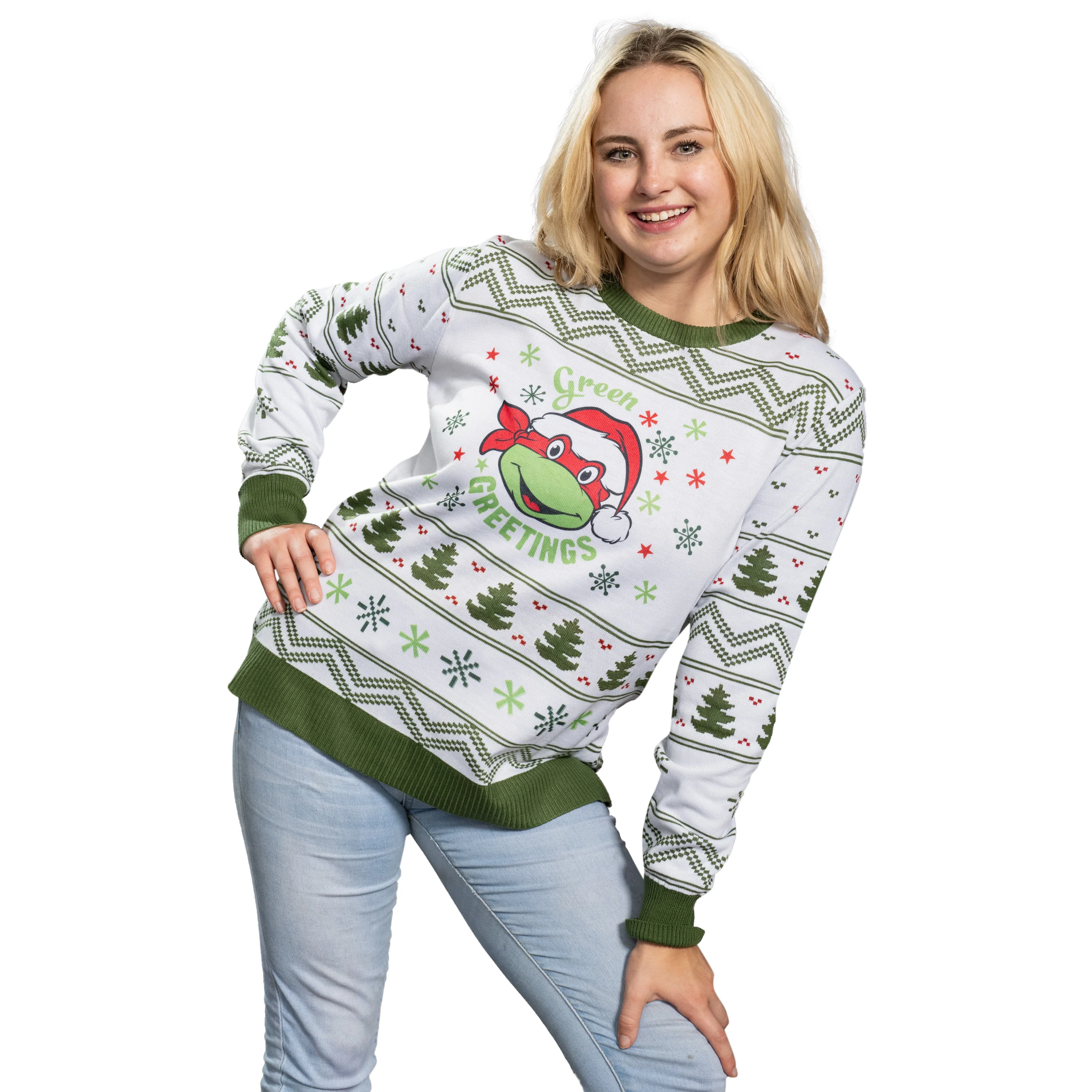 Green Greetings TMNT Christmas Sweater - Image 7