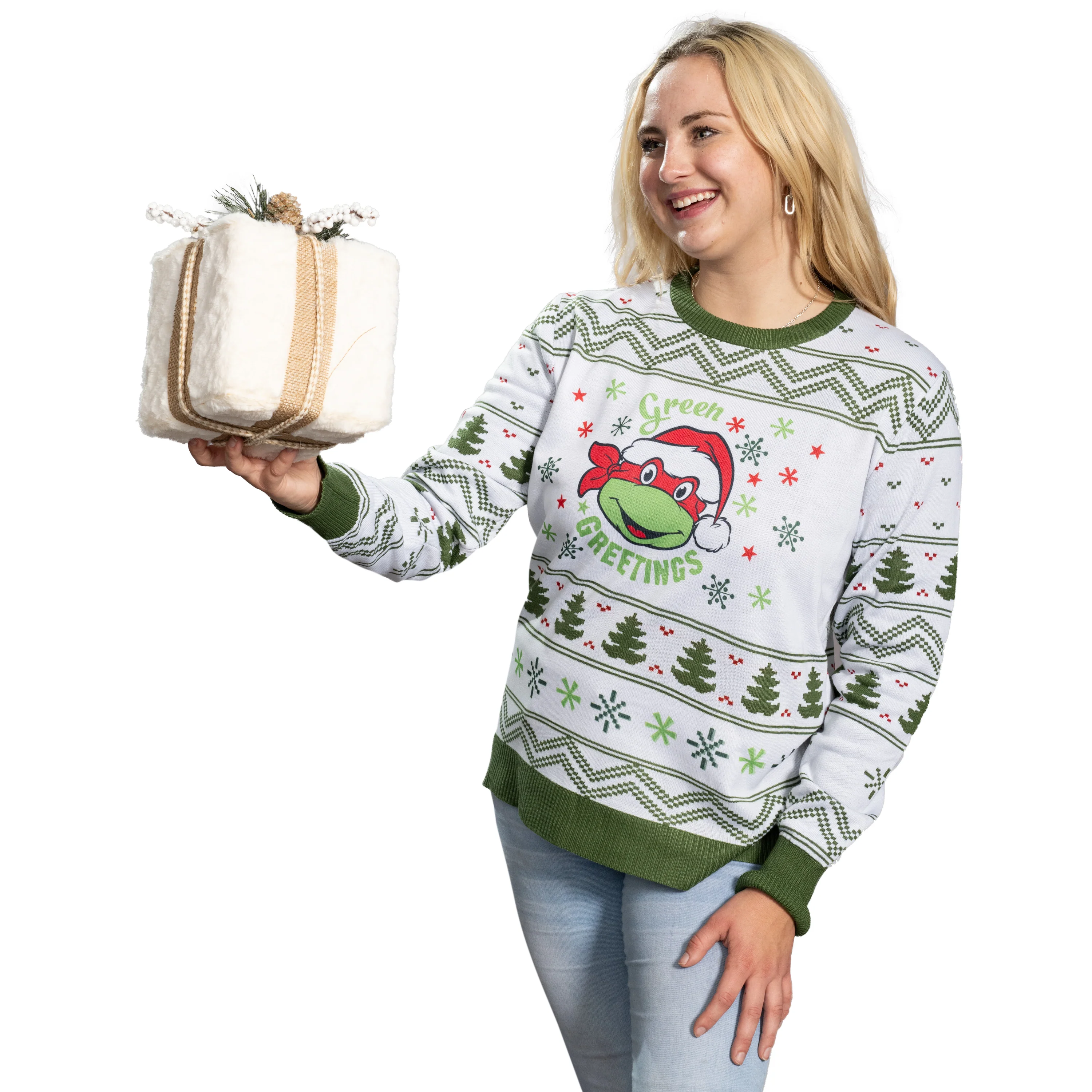 Green Greetings TMNT Christmas Sweater - Image 8