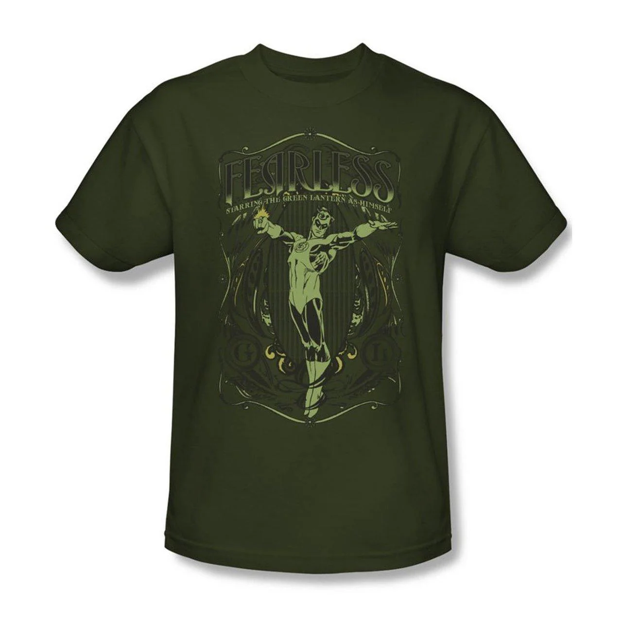 Green Lantern Fearless Military Green T-shirt