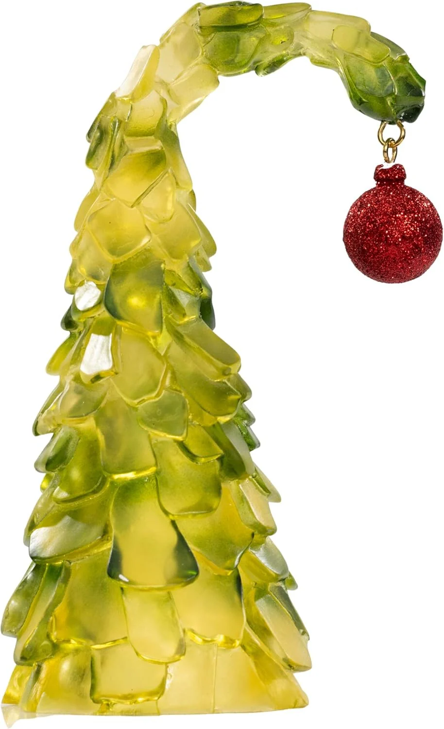 Green Monster Bend Christmas Tree with Red Ornament 8” Glass Holiday Decoration - Image 5