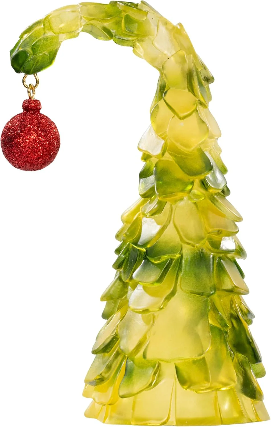 Green Monster Bend Christmas Tree with Red Ornament 8” Glass Holiday Decoration - Image 7