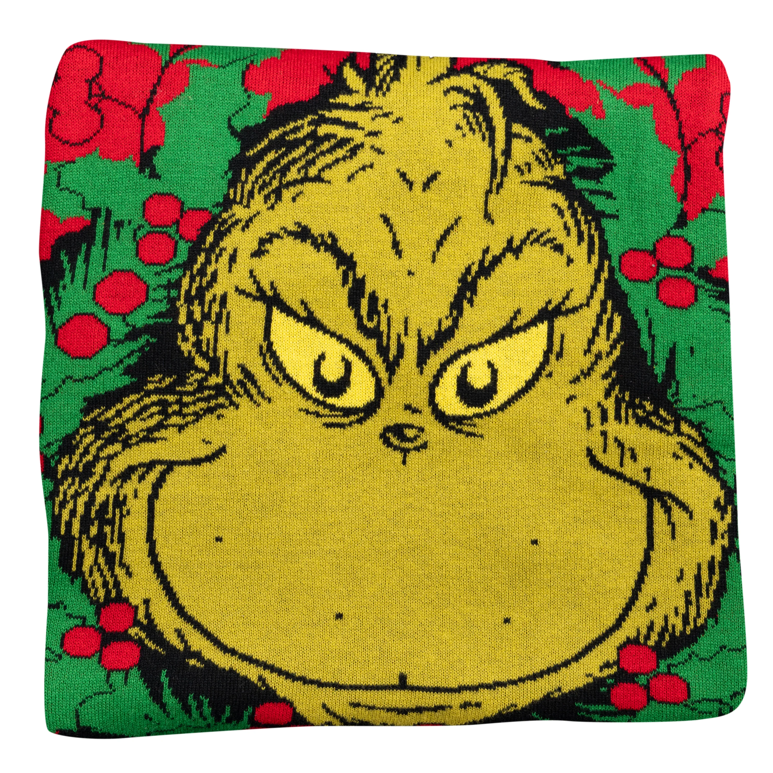 Grinch Head Santa Hat Wreath Sweater - Image 10