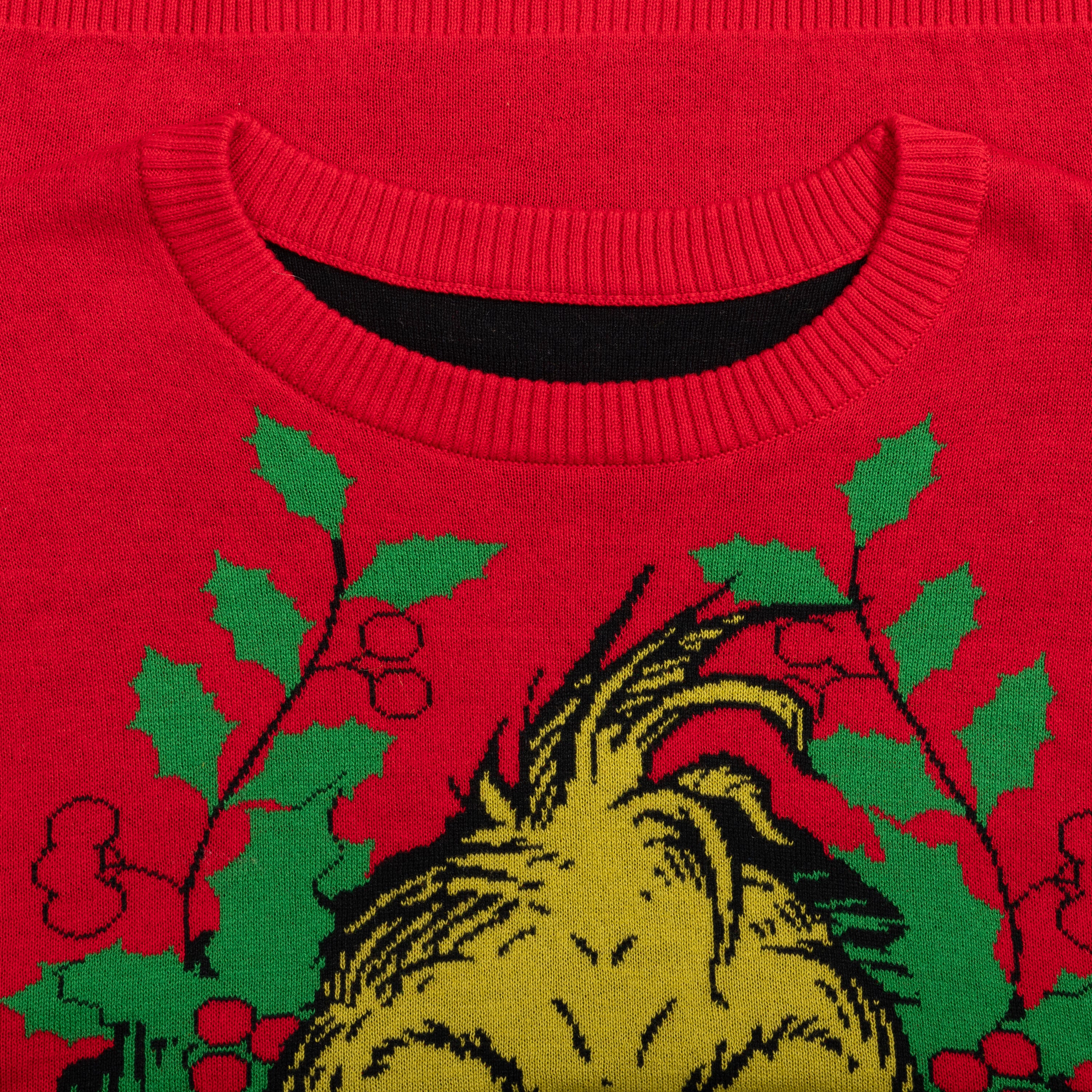 Grinch Head Santa Hat Wreath Sweater - Image 9