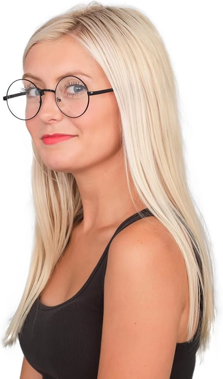 Round Circle Frame Unisex Famous Movie Wizard Halloween Costume Cosplay Glasses - Image 2