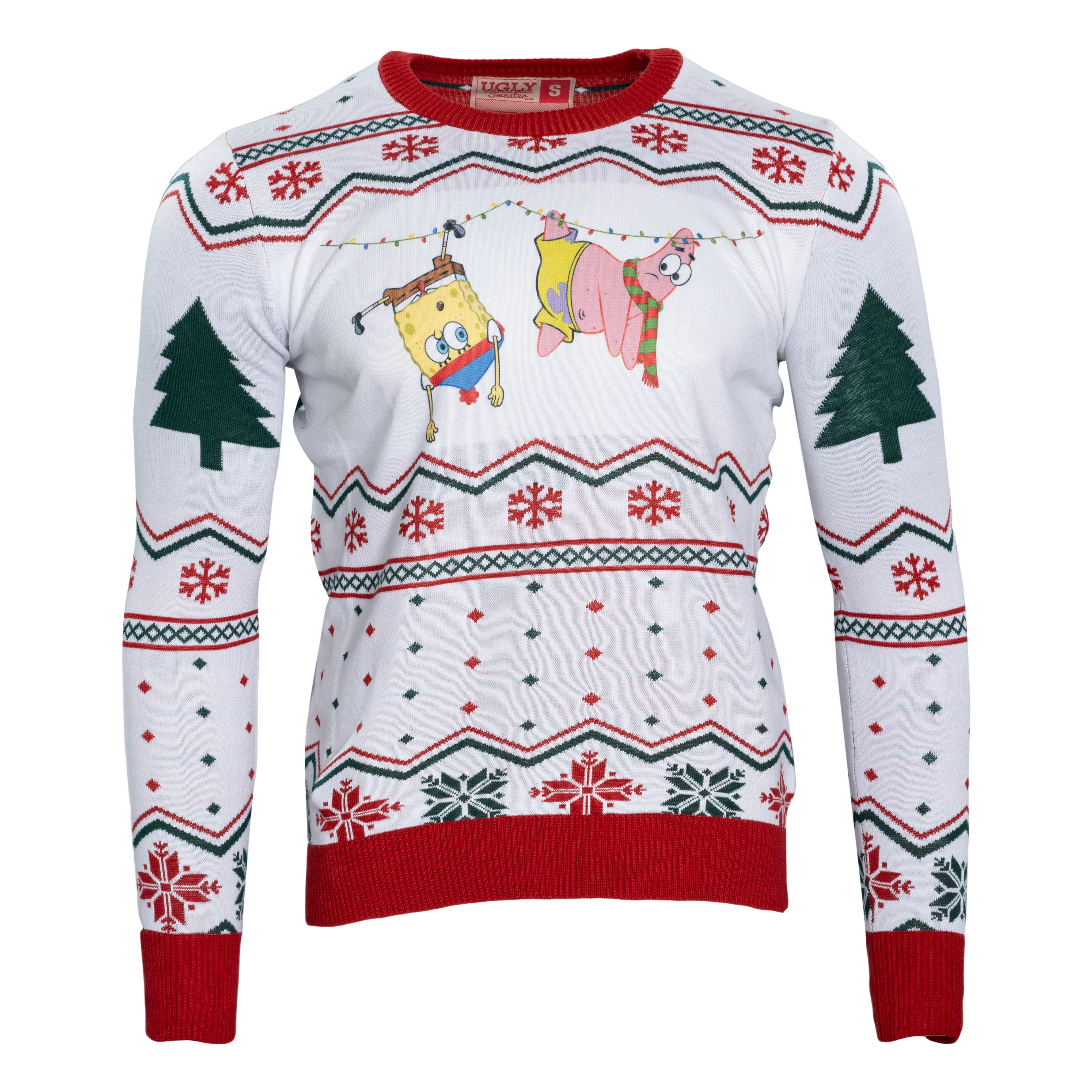 Hanging Lights SpongeBob and Patrick Christmas Sweater - Image 9