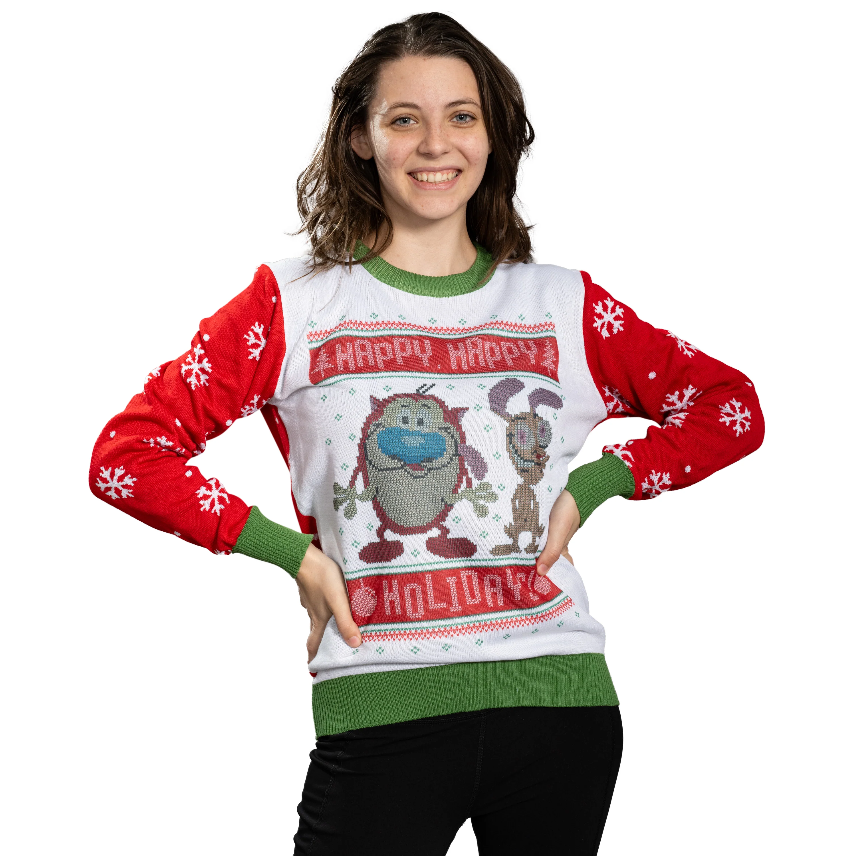 Happy Happy Holidays Ren & Stimpy Character Sweater - Image 6
