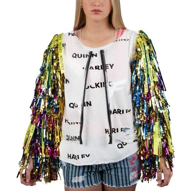 Harley Quinn Birds of Prey Cosplay Distressed T-Shirt - Image 3