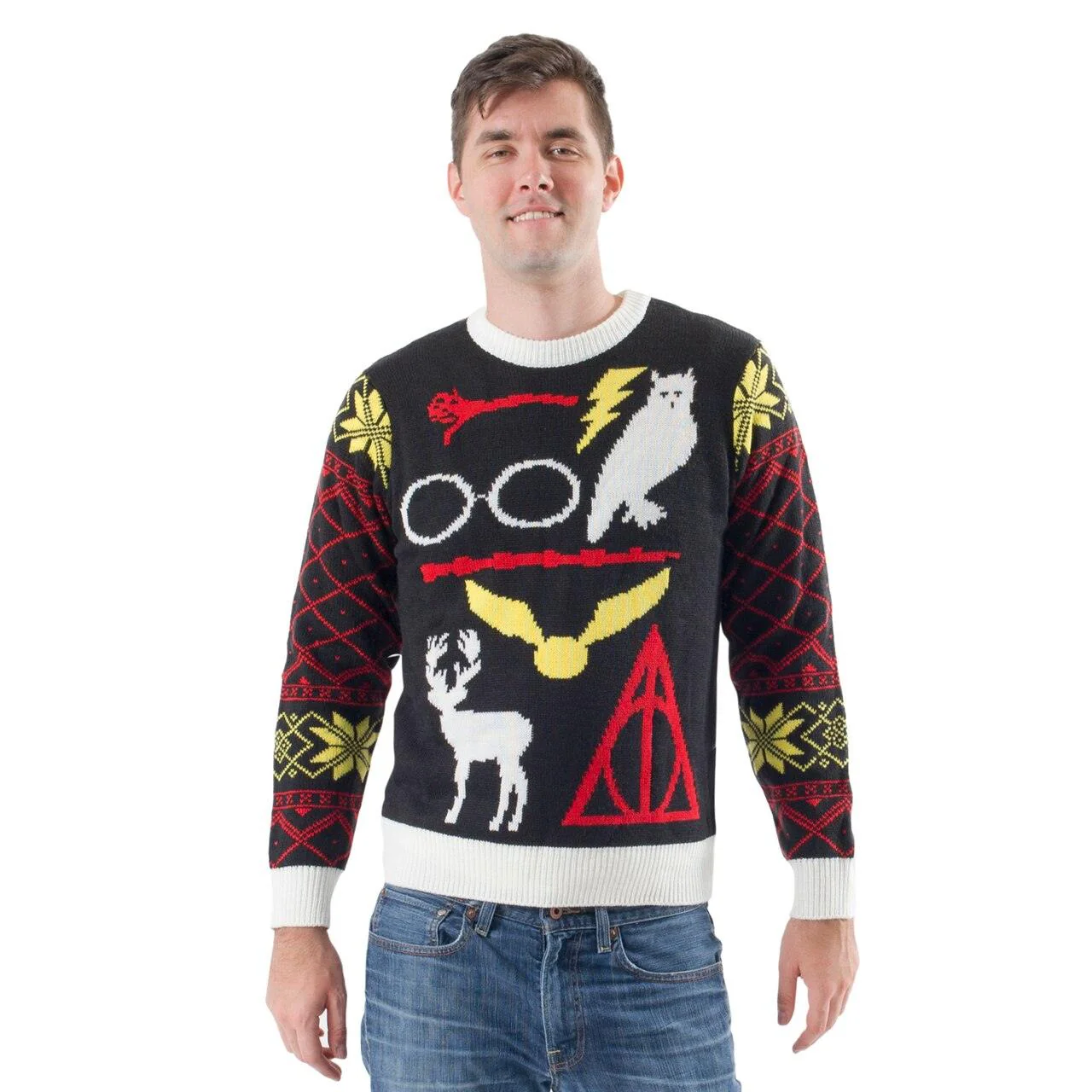 Harry Potter Owl Deathly Hallows Sign Ugly Christmas Sweater - Image 2