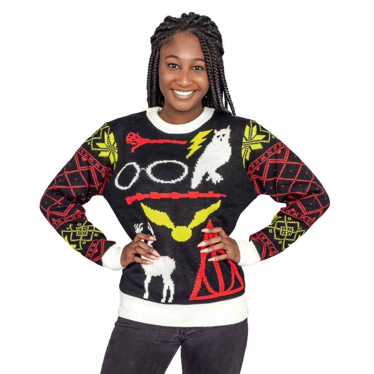 Harry Potter Owl Deathly Hallows Sign Ugly Christmas Sweater - Image 4