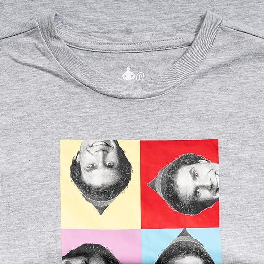 Heather Grey Squares Juniors T-Shirt Tee - Image 4