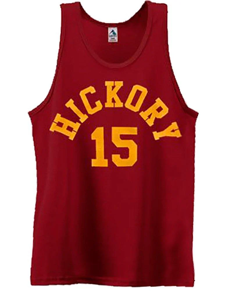 Hoosiers Hickory High School Burgundy Jersey Tank Top Halloween Cosplay Costume