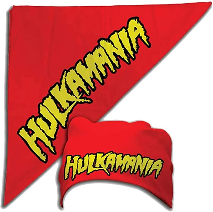 Hulkamania Red/Gold Halloween Cosplay Costume Bandana - Image 2