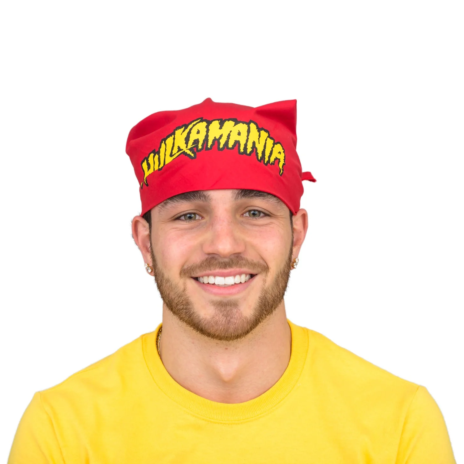 Hulkamania Red/Gold Halloween Cosplay Costume Bandana - Image 4