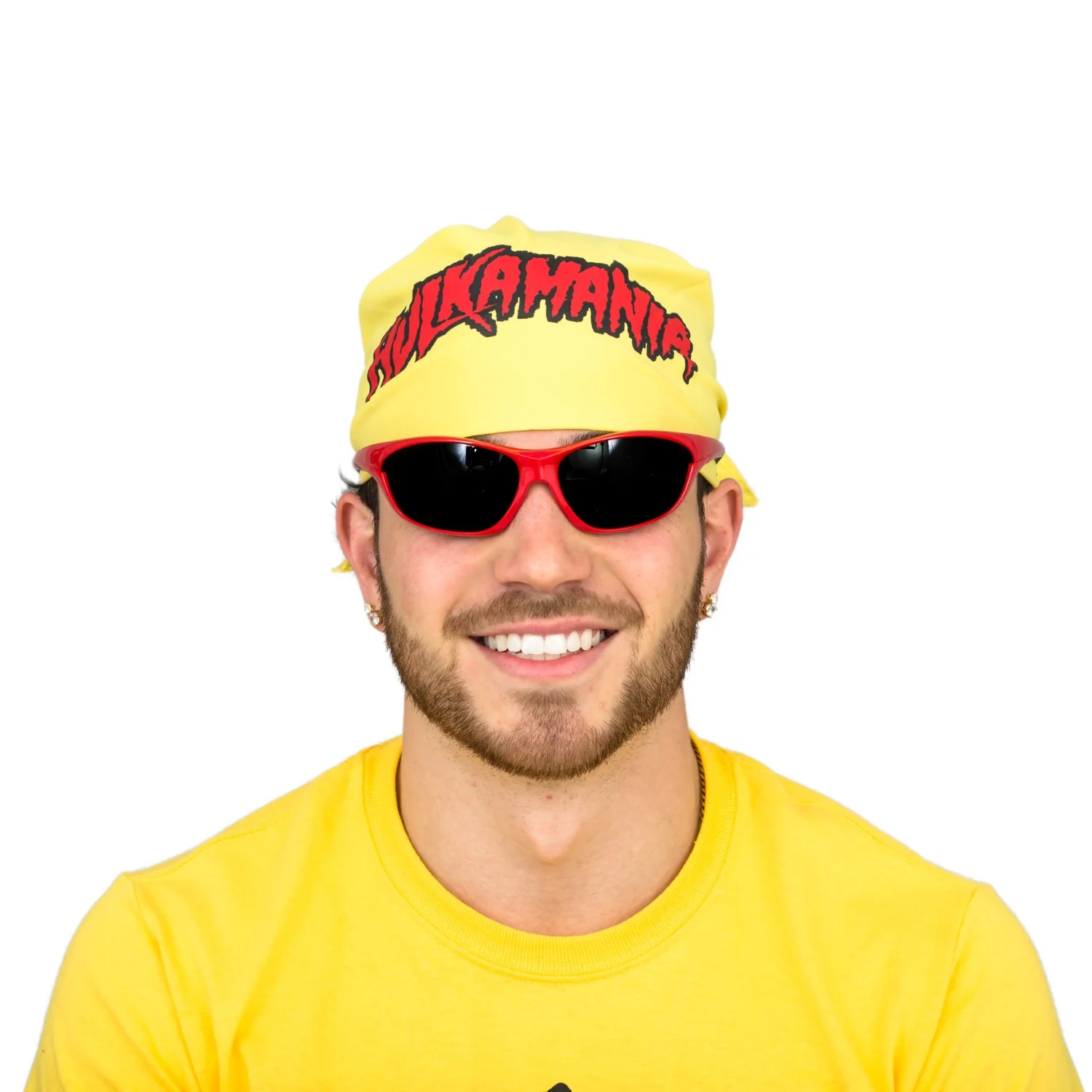 Hulkamania Red/Gold Halloween Cosplay Costume Bandana - Image 7
