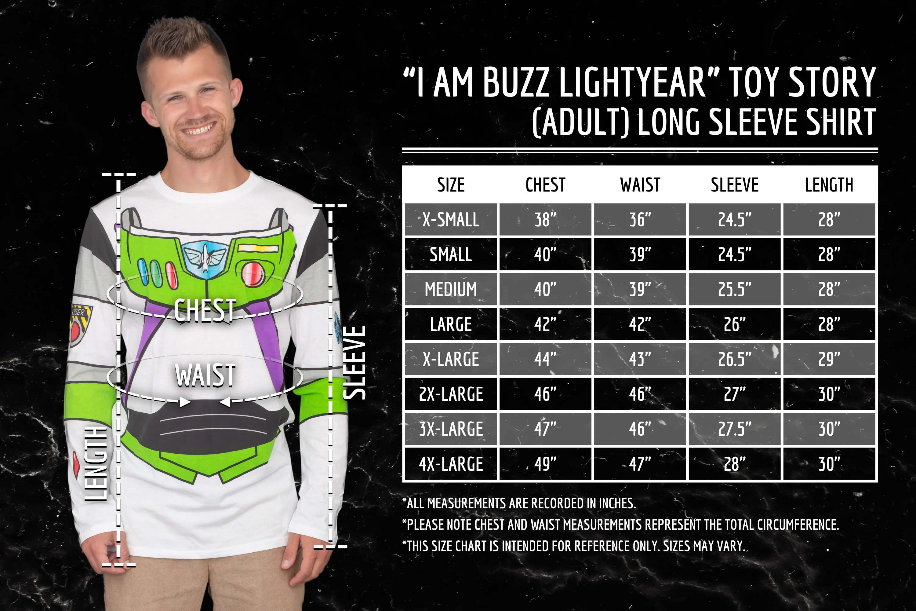 I am Buzz Lightyear Adult Long Sleeve Costume T-Shirt - Image 2