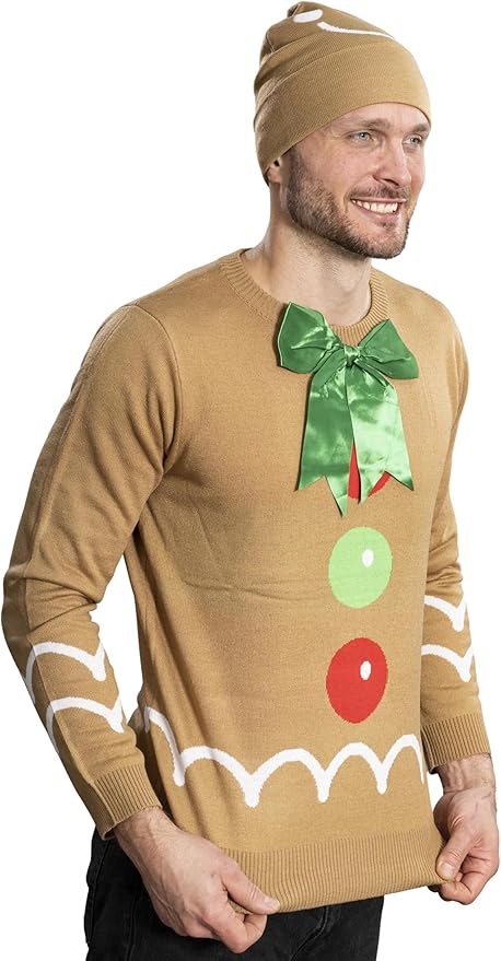 I Am Gingerbread Man Ugly Christmas Sweater and Hat Set - Image 2