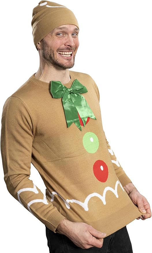 I Am Gingerbread Man Ugly Christmas Sweater and Hat Set - Image 4