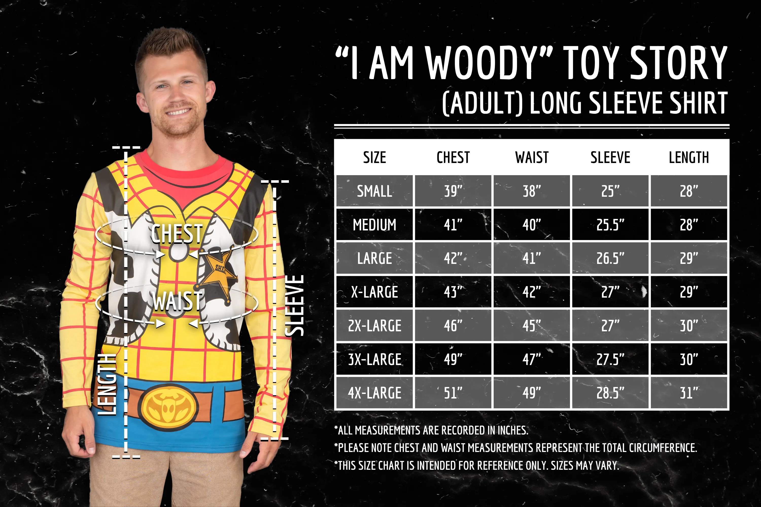 Toy Story Sheriff Adult Long Sleeve Costume T-shirt - Image 10