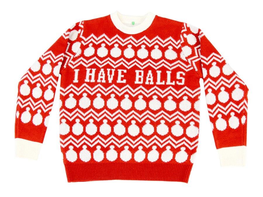 I Have Circles Ornament Pattern Adult Red Sweater - Image 3