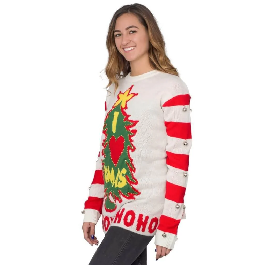 I Love Xmas Light Up and Bells Christmas Sweater - Image 2