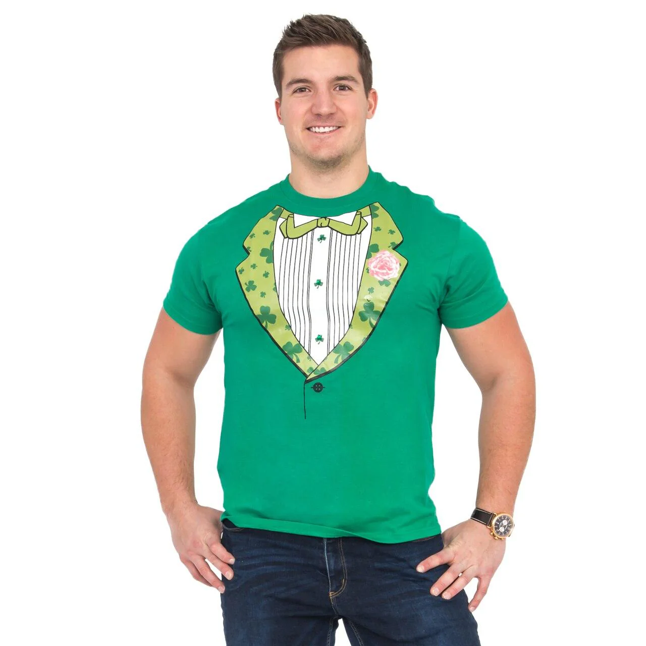 Irish Tuxedo St. Patrick's Day Rhinestones T-shirt - Image 3