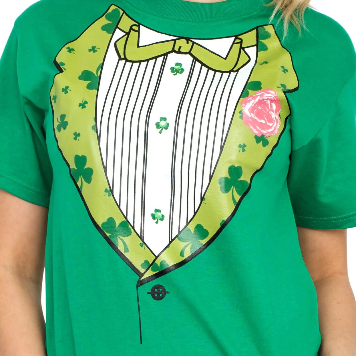 Irish Tuxedo St. Patrick's Day Rhinestones T-shirt - Image 4