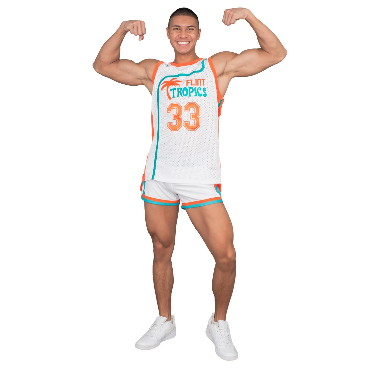 Jackie Moon Basketball Player Flint Tropics #33 Jersey and Shorts Halloween Costume Cosplay - Image 3