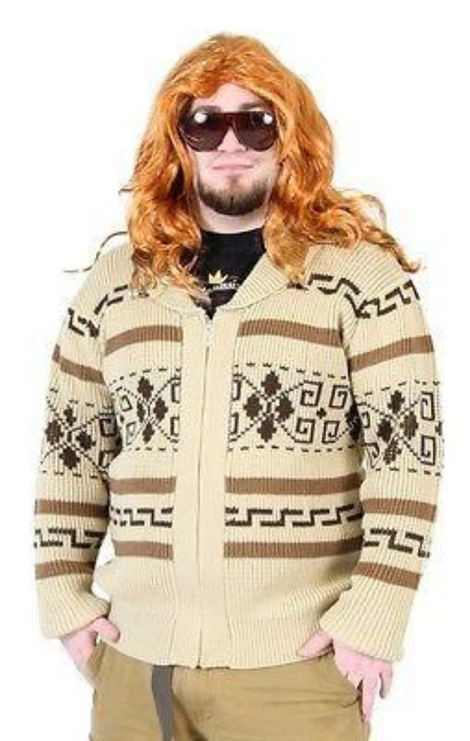 Jeffrey The Dude Zip Up Halloween Cosplay Costume Cardigan Sweater
