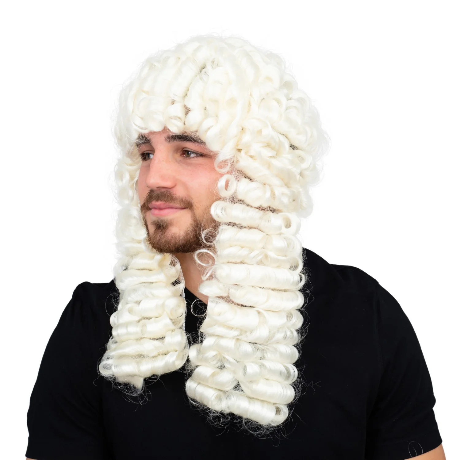 Judge Halloween Cosplay Costume Accessory White Deluxe Wig - Image 2