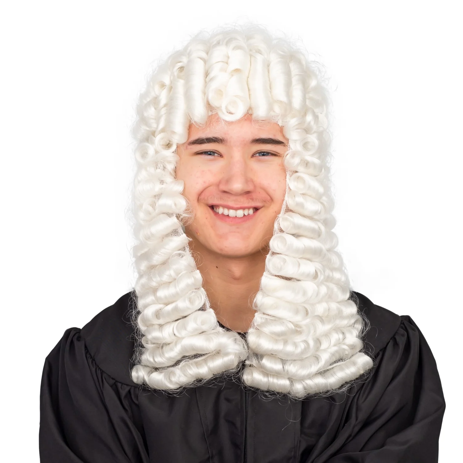 Judge Halloween Cosplay Costume Accessory White Deluxe Wig - Image 3