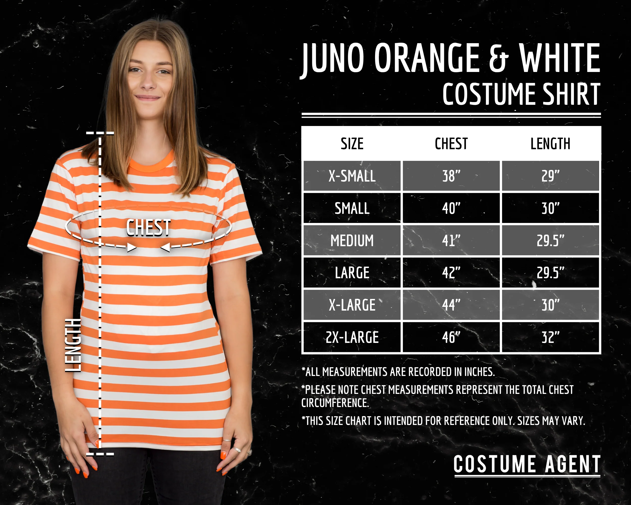 Juno Orange and White Pregnant Impersonation Halloween Cosplay Costume T-Shirt - Image 2