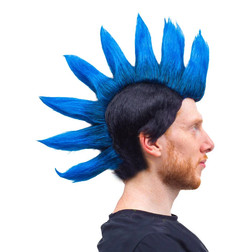 Karate Cobra Mohawk Halloween Costume Blue or Red Wig Cosplay - Image 3