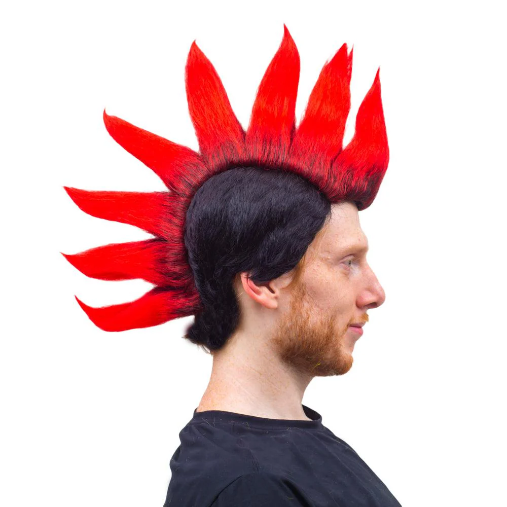 Karate Cobra Mohawk Halloween Costume Blue or Red Wig Cosplay - Image 4
