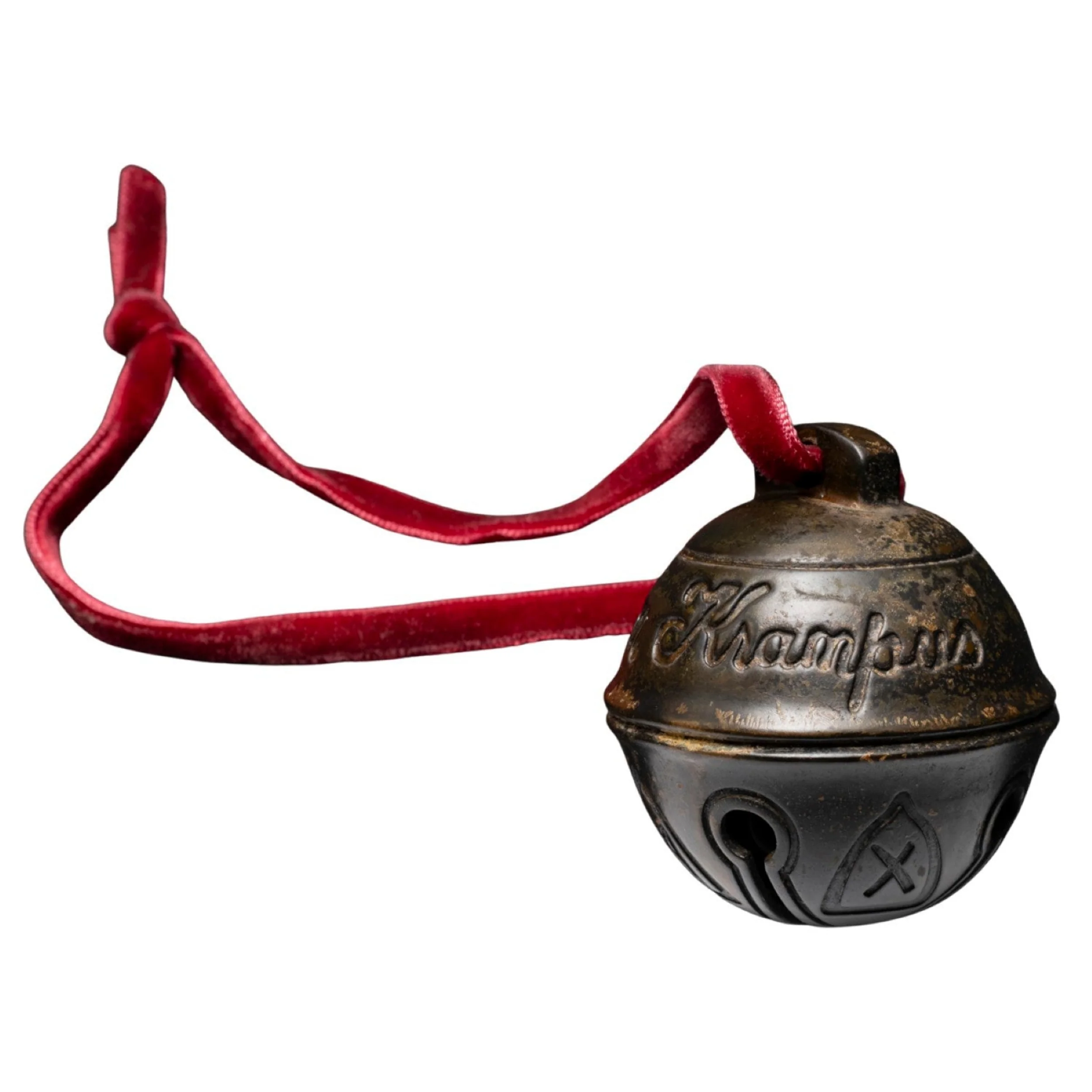 Krampus Bell Cursed Jingle Bell Metal Replica Xmas Ornament w/ Red Bag - Image 3