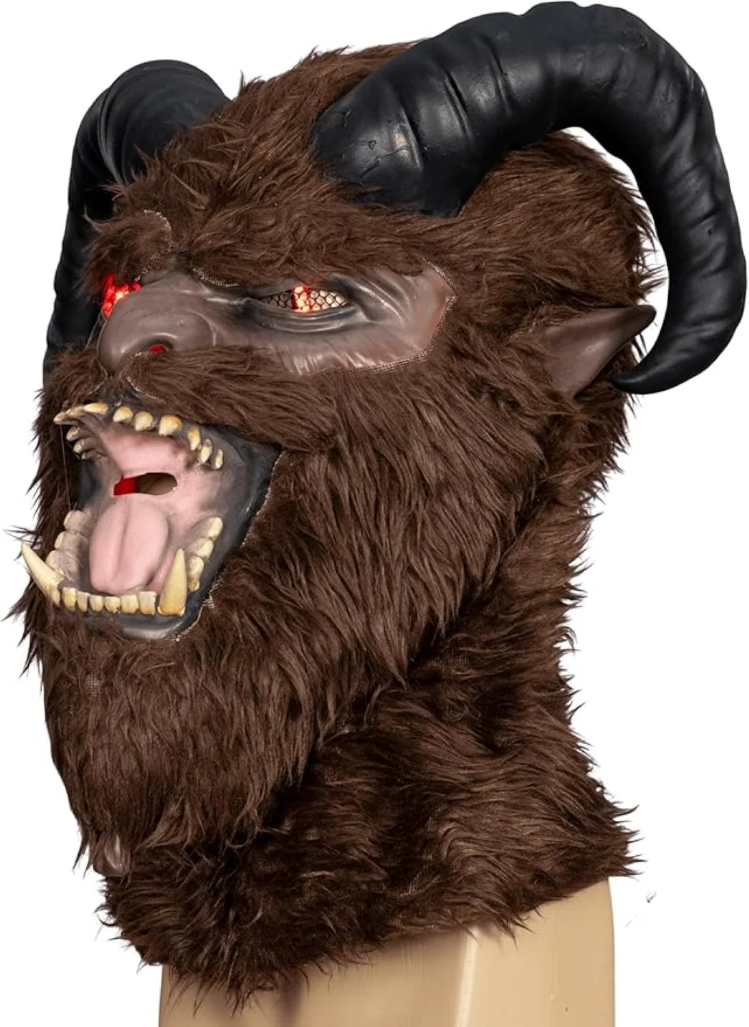 Krampus Scary Santa Claus Light Up Eyes Adult Unisex Halloween Costume Cosplay Mask - Image 4