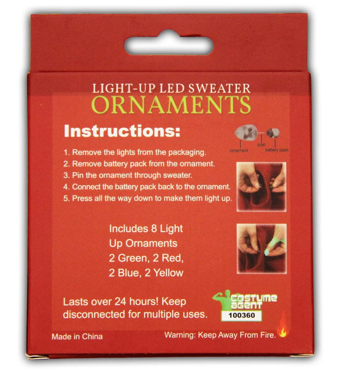 Light-Up LED Ugly Christmas Sweater Ornaments - Image 4