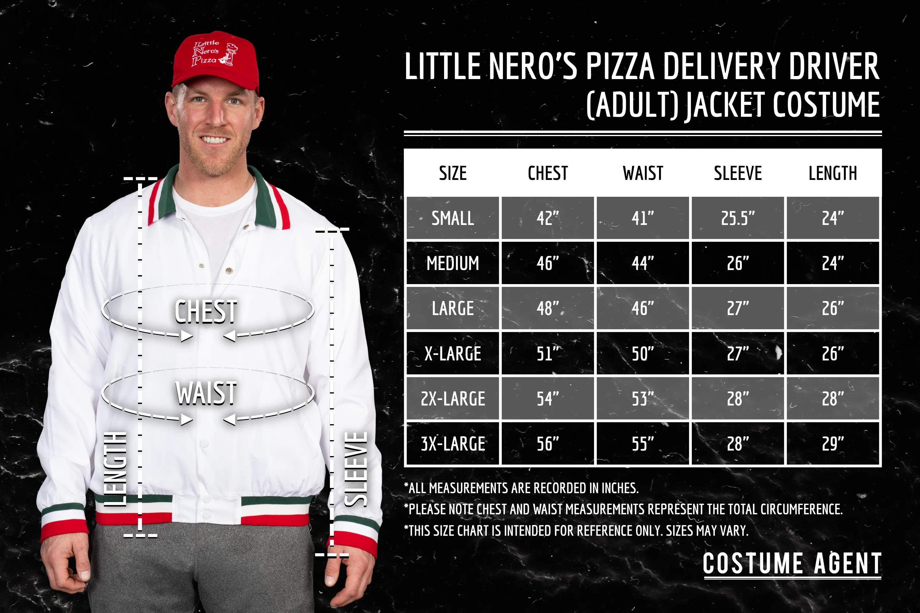 Little Nero’s Pizza Delivery Driver Christmas Movie White Jacket and Red Hat Complete Cosplay Halloween Costume Set - Image 10