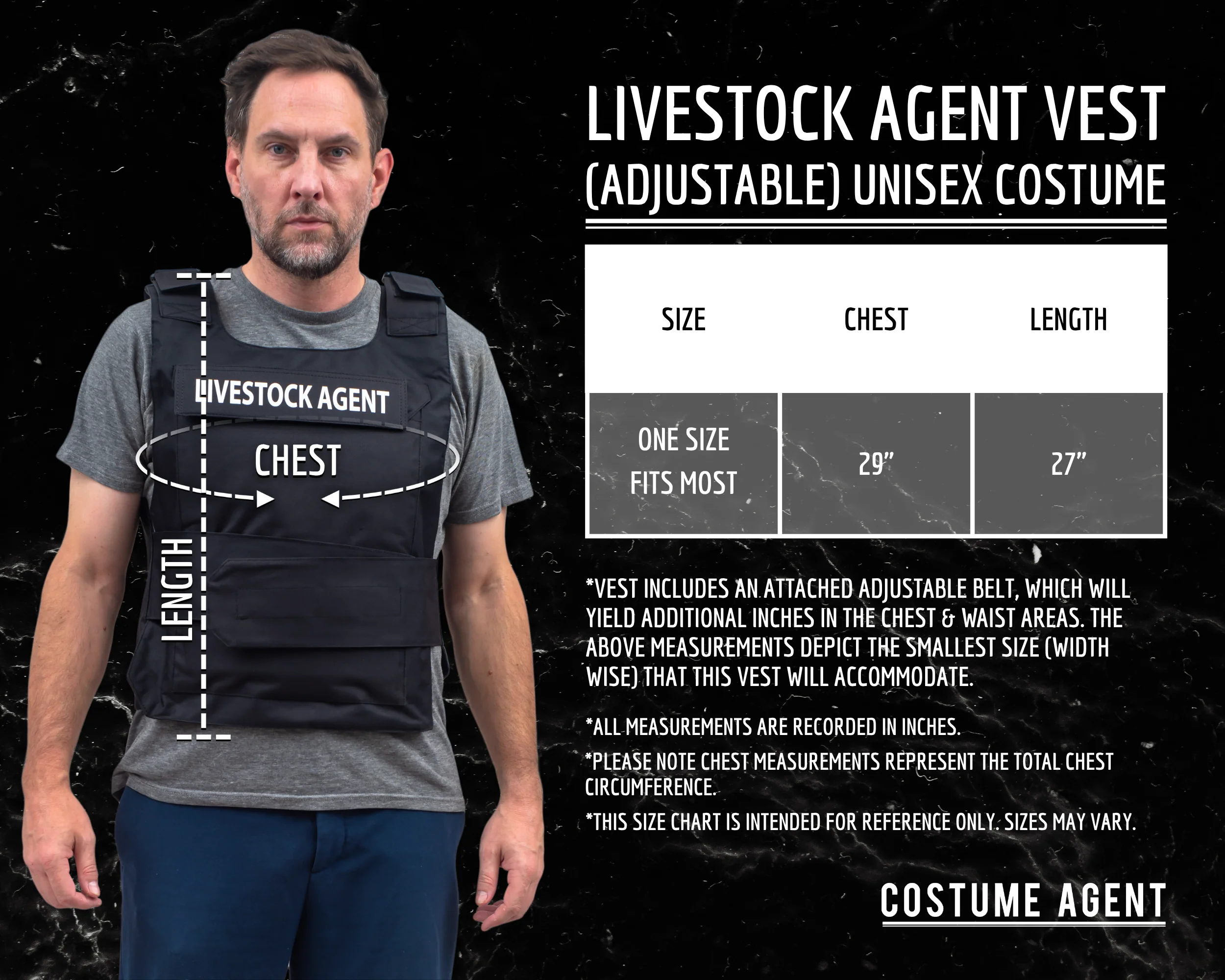 Livestock Agent Wyoming Police Vest Halloween Costume Cosplay - Image 10