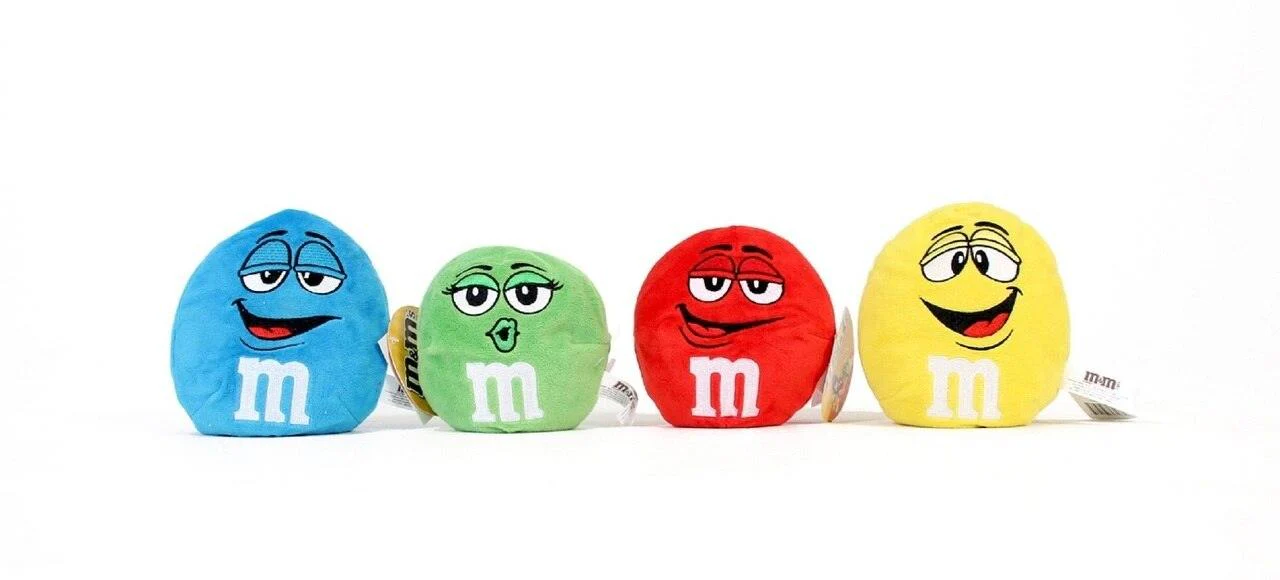 M&M's Chocolate Candy Character Face Plush Beanie Ball