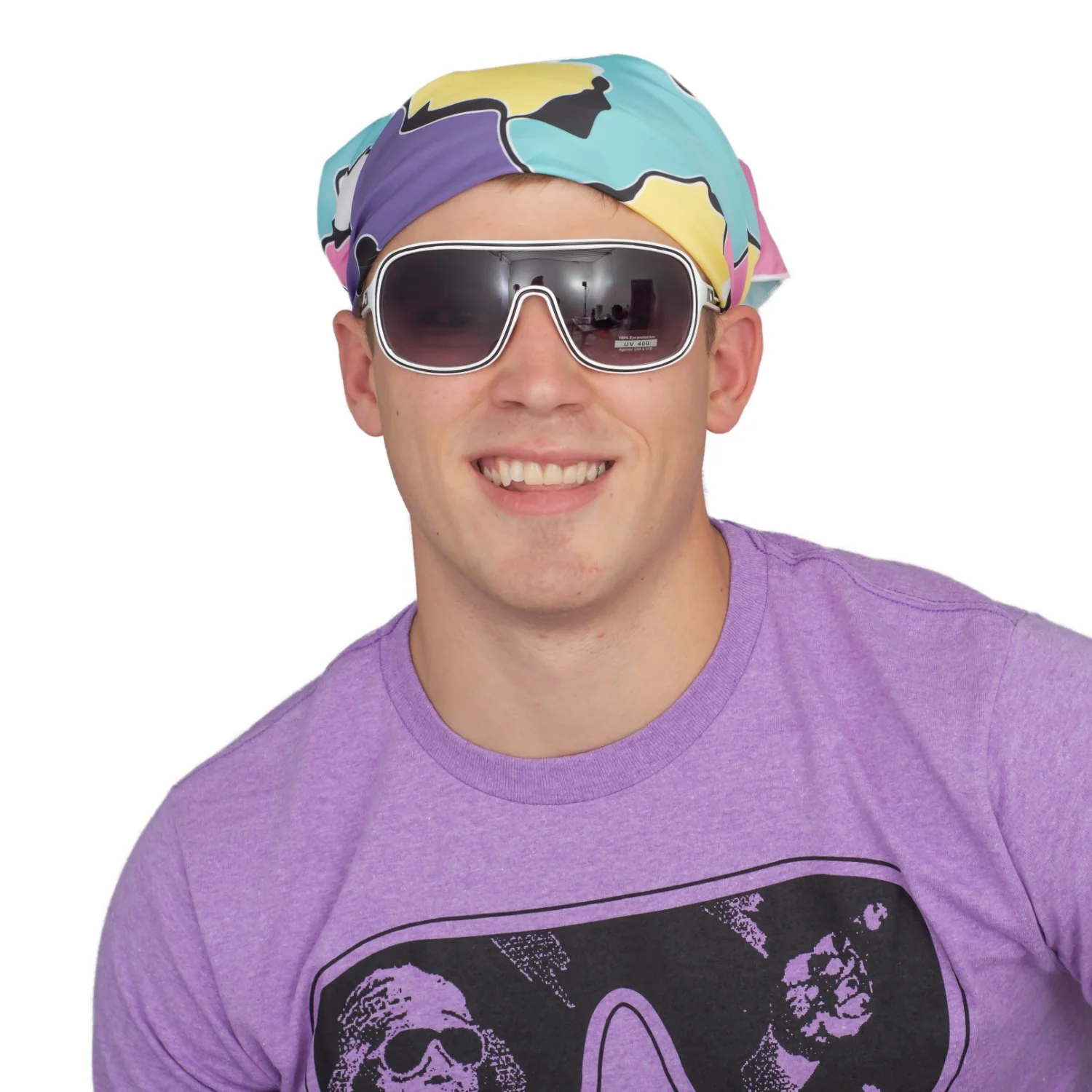 Macho Man T-shirt Bandana and Sunglasses Complete Halloween Cosplay Costume Set - Image 7