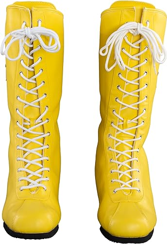 Macho Wrestler Man Madness Halloween Cosplay Costume Yellow Boots