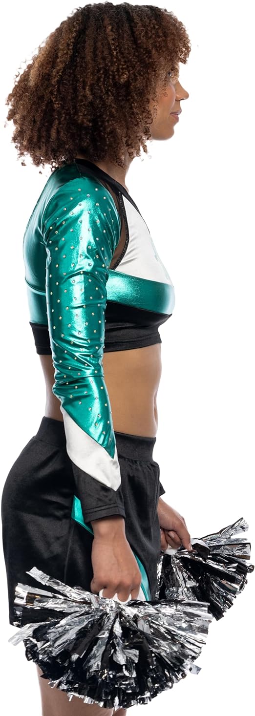 Maddy Cheerleader High School Top Skirt and Poms Set - Image 4