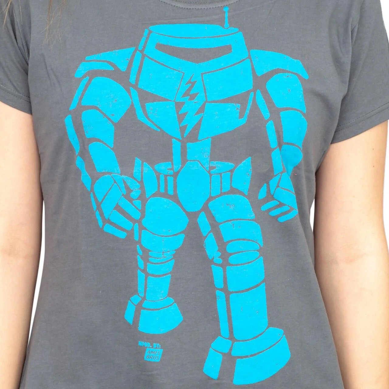 Man-Bot Vintage Graphic Charcoal JUNIORS T-shirt - Image 3