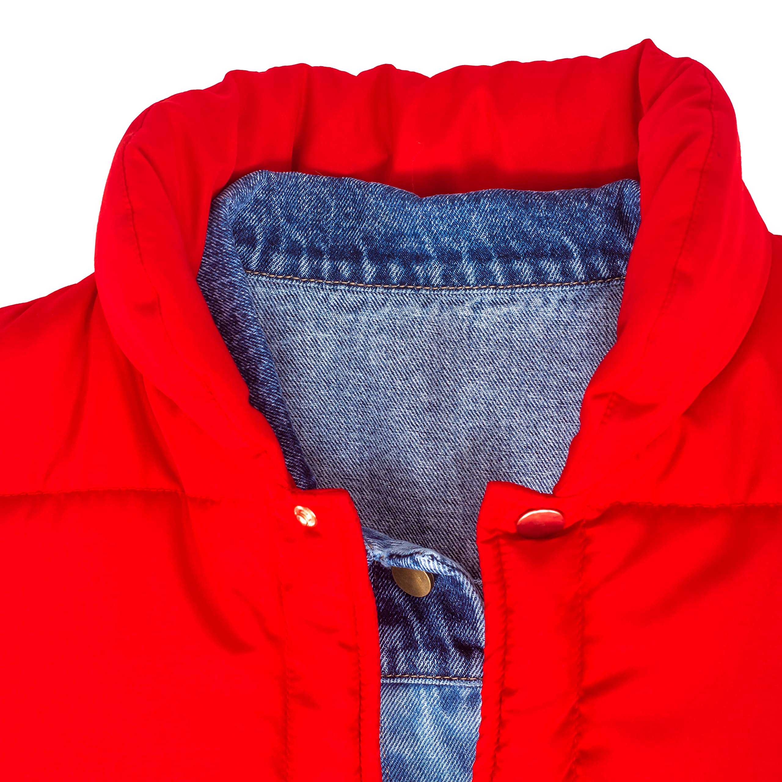 Marty McFly Denim Shirt and Red Puffy Vest Halloween Costume Cosplay - Image 3