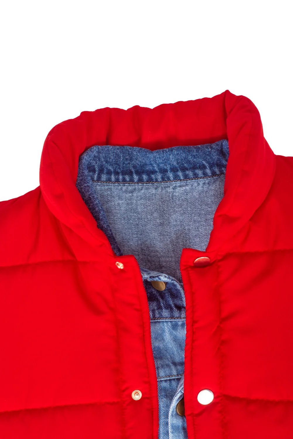 Marty McFly Denim Shirt and Red Puffy Vest Halloween Costume Cosplay - Image 6