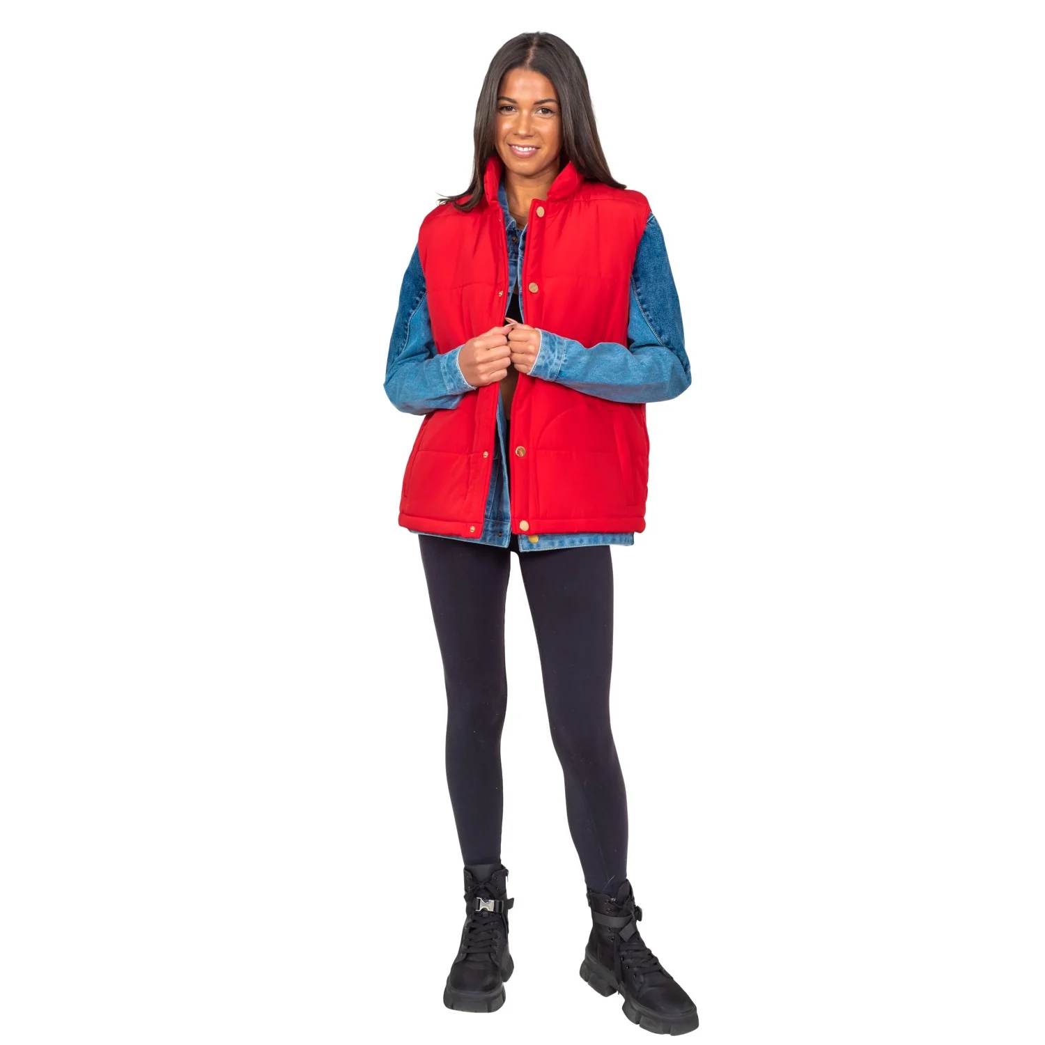 Marty McFly Denim Shirt and Red Puffy Vest Halloween Costume Cosplay - Image 8